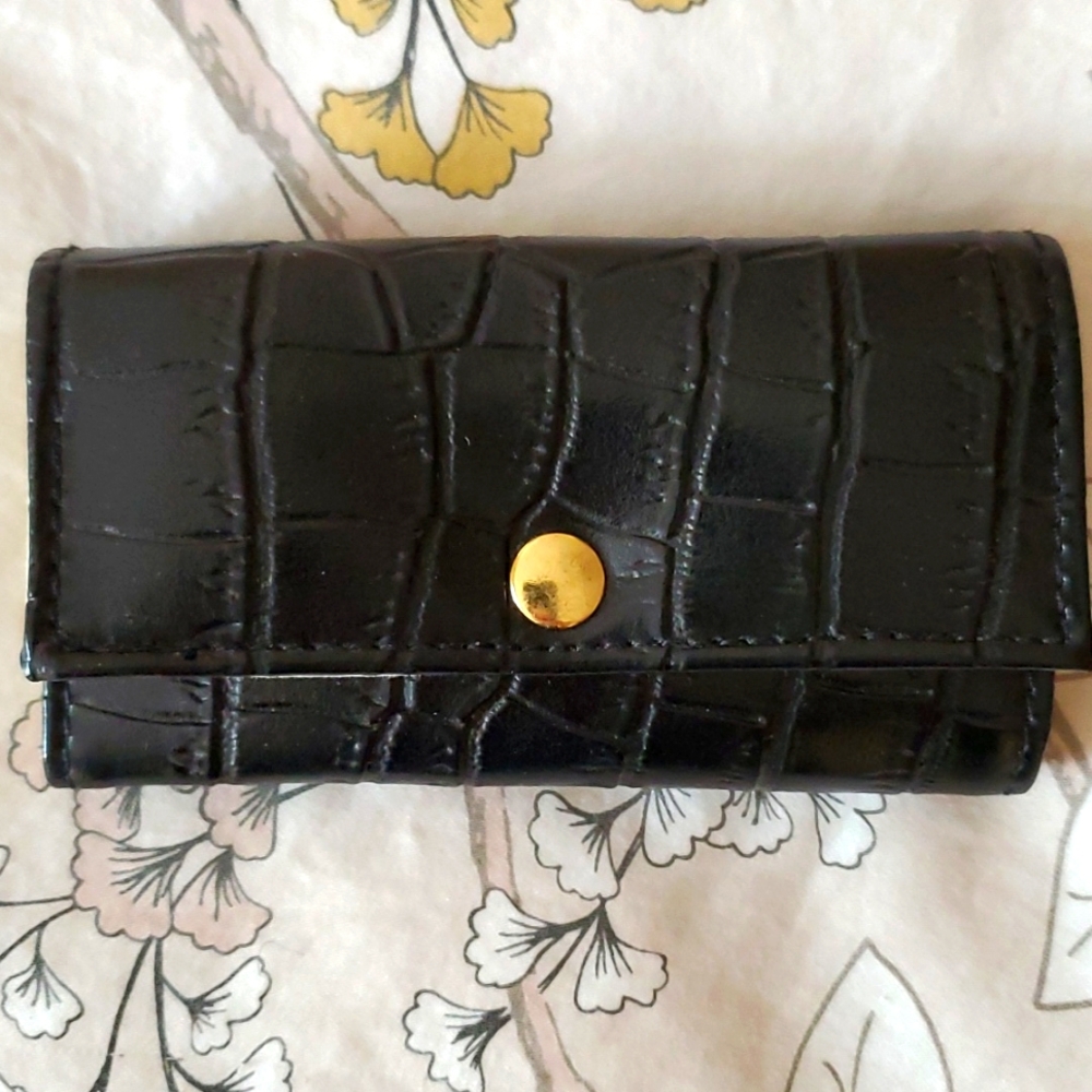 Jewelry travel case black alligator with microfiber inside
